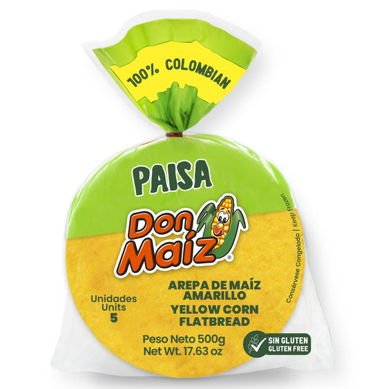 Arepa Paisa de Maíz Amarillo